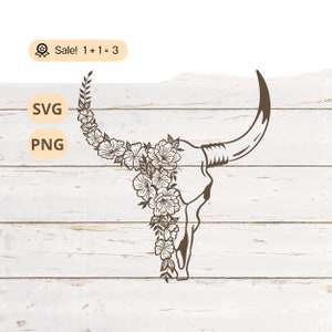 花の雄牛の頭蓋骨 SVG PNG、雄牛の頭蓋骨 svg、牛の頭蓋骨 svg、頭蓋骨 svg、スケルトン SVG、花の頭蓋骨 svg、雄牛の頭蓋骨のタトゥー、Png、クリップアート、シャツ