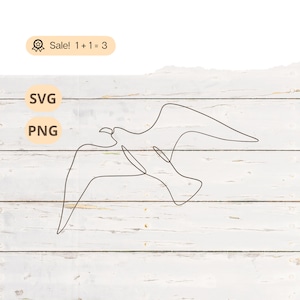 Line Art Seagull SVG PNG, One line SVG, Line Art SVG, Sea Animals SVG, Nautical Svg, Seagull Png, Shirt, Tattoo, Cut file Clipart Cricut