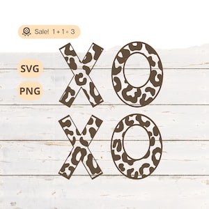 XOXO Stampa leopardata SVG PNG, Xoxo Svg, Amore svg, Stampa leopardata svg, San Valentino svg, Felpa Xoxo, Clipart Xoxo, Png, Tatuaggio, Maglietta