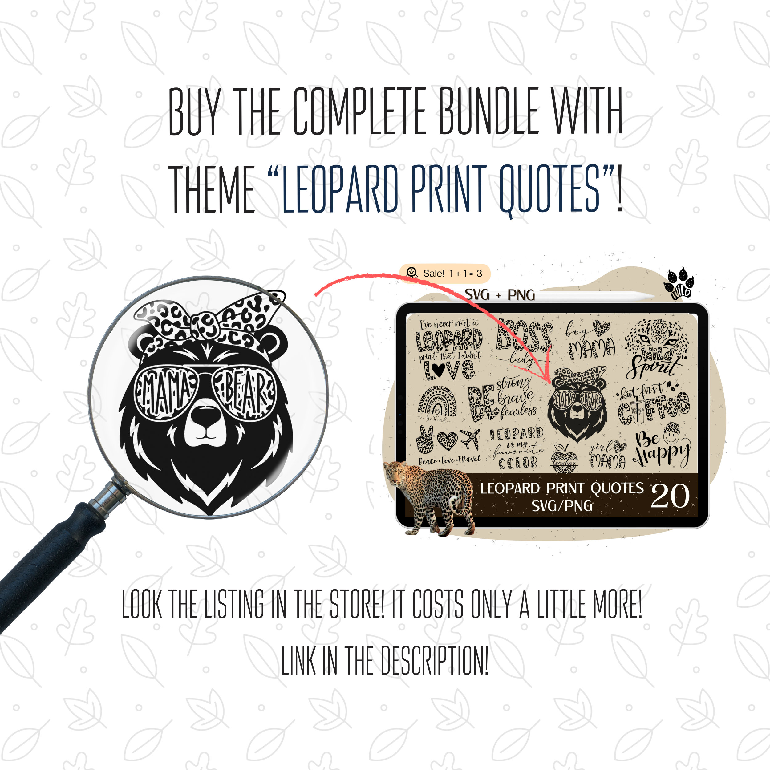 Mama Bear Sunglasses SVG, Leopard Bandana (digital Download) - Etsy