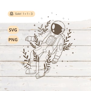 Blumen Astronaut SVG PNG, Astronaut SVG, Himmlisch SVG, Space svg, Wildblumen SVG, Floral Astronaut Shirt, Tattoo, Schnittdatei, Png, Clipart