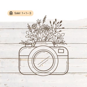 Kamera SVG-design, Wildblume SVG-Datei für Cricut, Wild Blume SVG Png, Kamera Blumen Svg, Clipart, Schnitt-Datei für Cricut, Silhouette