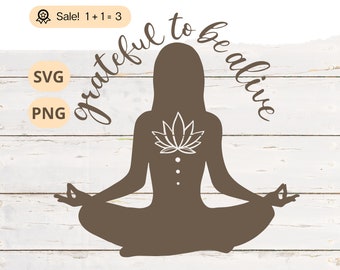 Yoga Meditation Pose SVG, Lotus Flower, Relax Namaste Clipart (Digital Download)