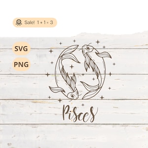Vissen Zodiac SVG PNG, Astrologie SVG, Vissen Shirt, Tattoo Horoscoop SVG, Hemelse SVG Cut bestand Clipart Cricut Constellation SVG Zodiac SVG