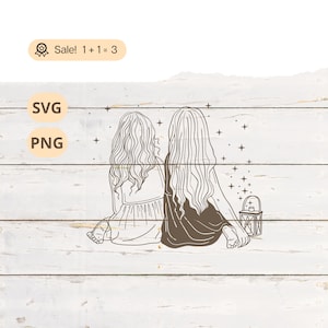 Girl Friends SVG PNG, Friend SVG, Custom Friends Shirt Tattoo, Star svg, Cut file Clipart, Cricut, Besties svg, Best Friends svg, Ladies svg