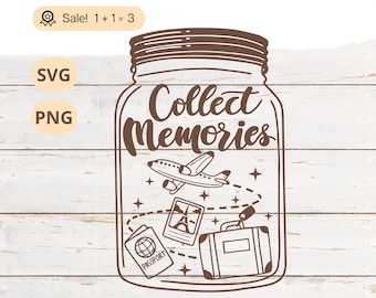 Collect Memories Travel SVG, Adventure PNG (Digital Download)