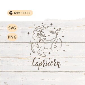 Steenbok SVG PNG, astrologie SVG, Steenbok shirt tattoo horoscoop svg hemelse svg, gesneden bestand clipart Cricut, sterrenbeeld svg, dierenriem svg