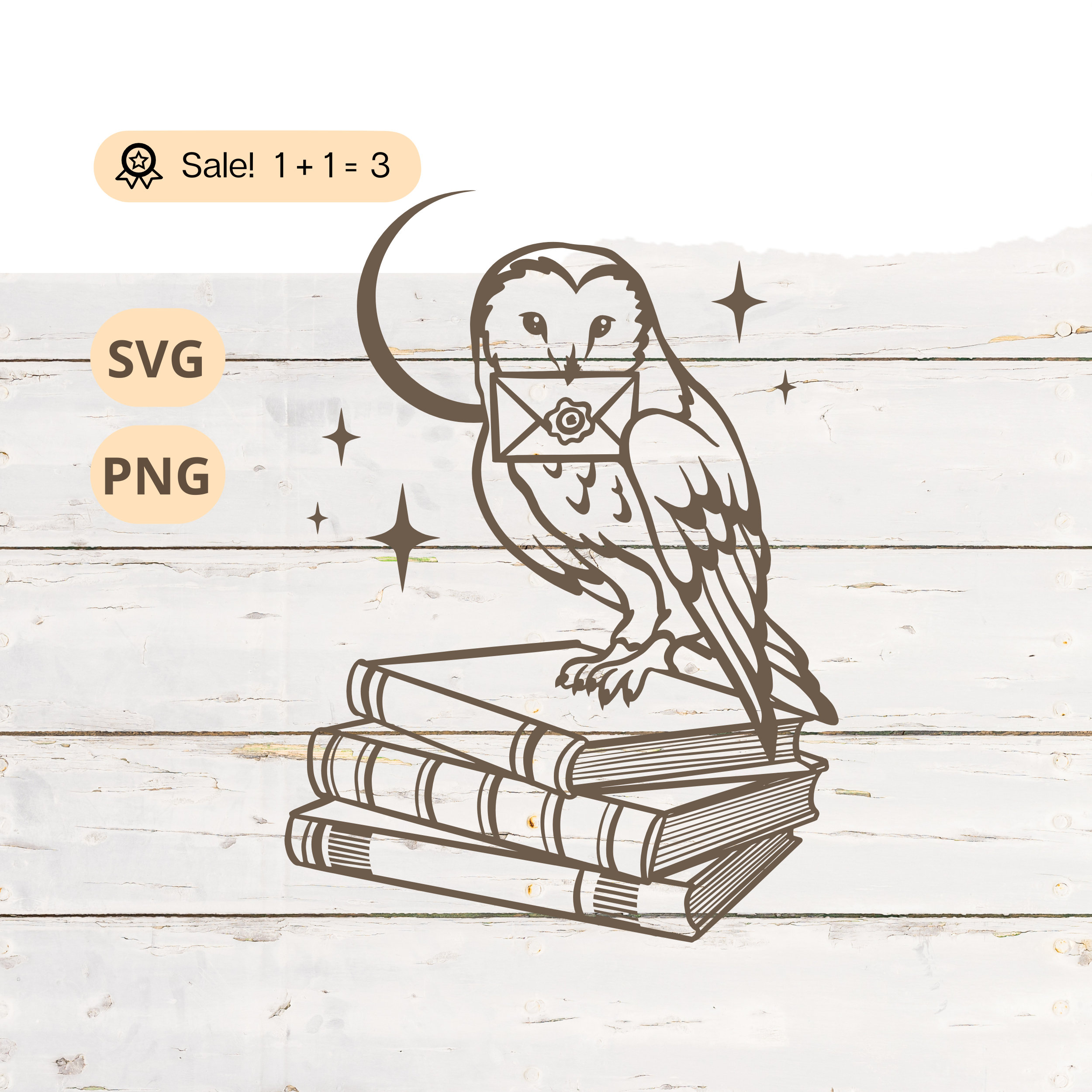 Owl With Letter SVG PNG, Owl Svg, Book SVG, Bird Svg, Mystical Svg, Celestial Svg, Magic Wizard Svg,