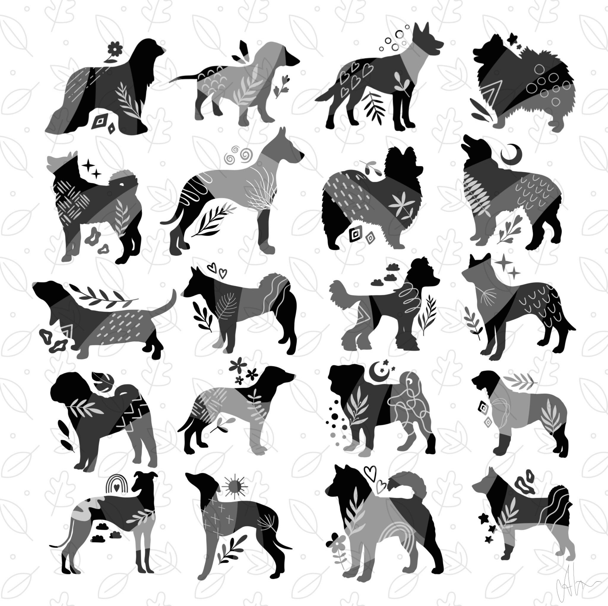 100 Boho Dog Procreate STAMPS Dog Breed Procreate STAMPS Dog - Etsy
