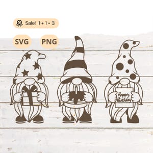 Geburtstag Zwerge SVG PNG, Gnome SVG, alles Gute zum Geburtstag svg, Party svg, Gnome-Datei für Cricut, Birthday Wichtel Shirt, Tattoo, Clipart, Cut-Datei