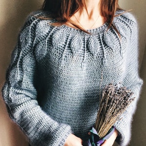 Modello PDF Maglione all&#39;uncinetto FOGLIE