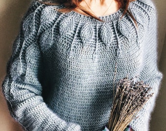 Modell PDF Maglione all'uncinetto FOGLIE
