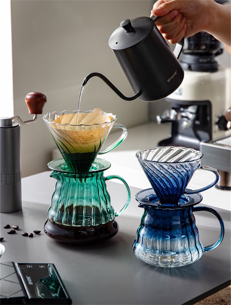 Hand Brewed Coffee Pot Set/filter Cup Glass/coffee Sharing Etsy