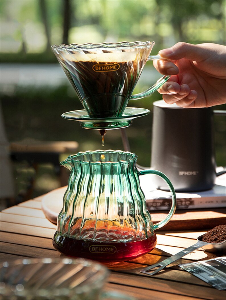 Hand Brewed Coffee Pot Set/filter Cup Glass/coffee Sharing Etsy