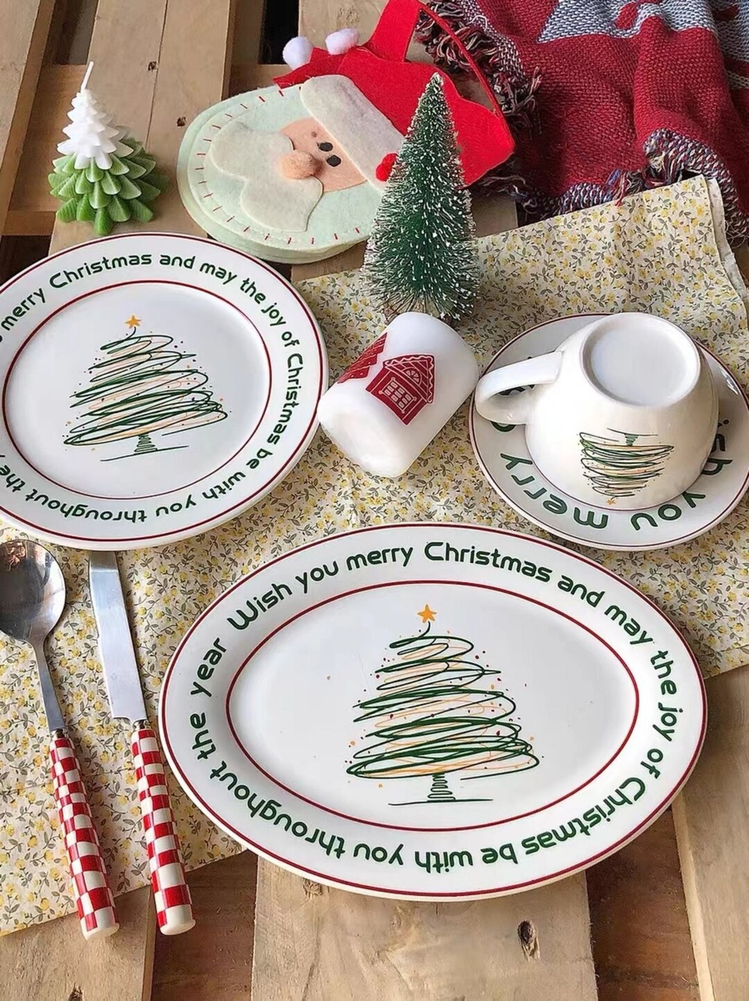 Christmas Dinner Plate/christmas Dessert Plate/holiday Brunch Etsy