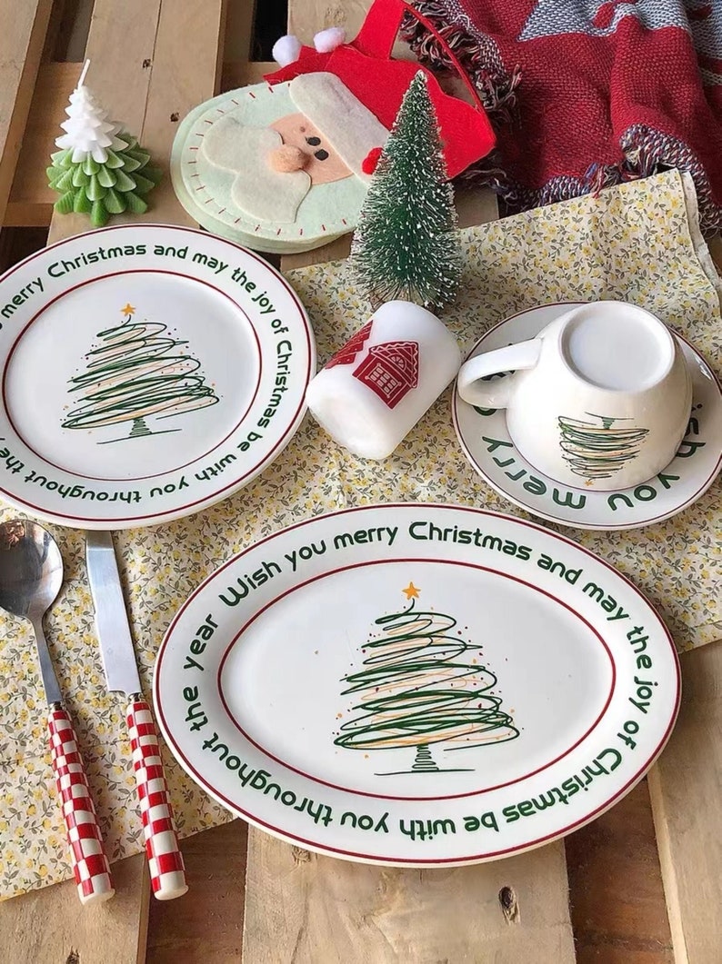 Christmas Dinner Plate/christmas Dessert Plate/holiday Brunch Etsy