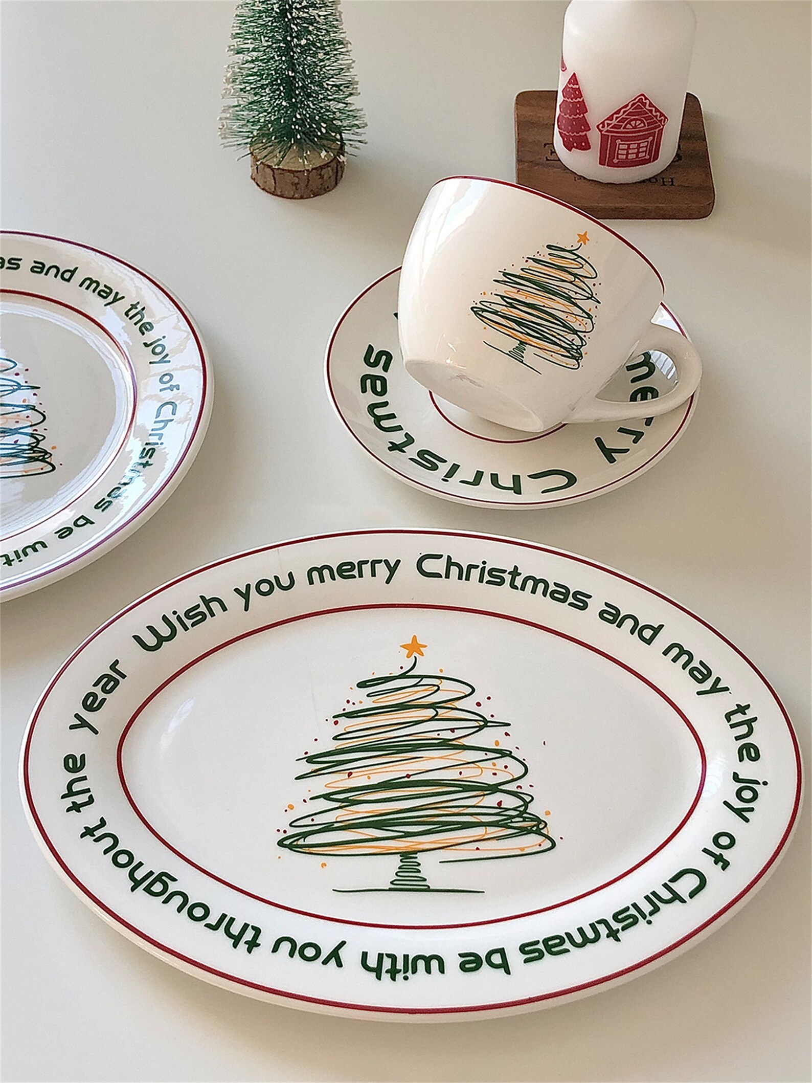 Christmas Dinner Plate/christmas Dessert Plate/holiday Brunch Etsy