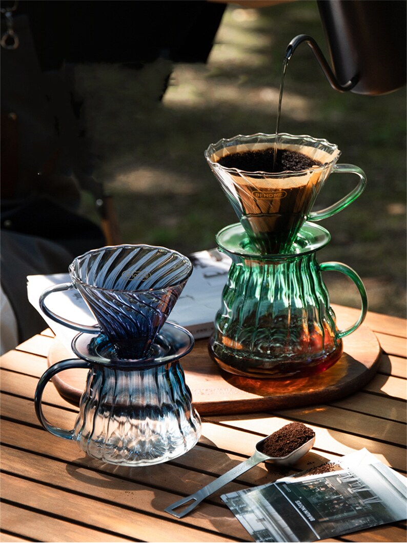Hand Brewed Coffee Pot Set/filter Cup Glass/coffee Sharing Etsy