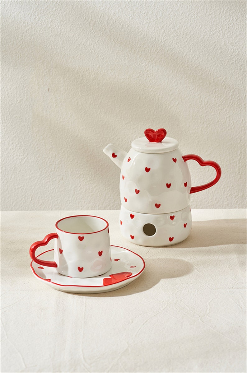 Red Love Teapot/lovely Afternoon Tea Teapot Set/thermostatic Etsy UK