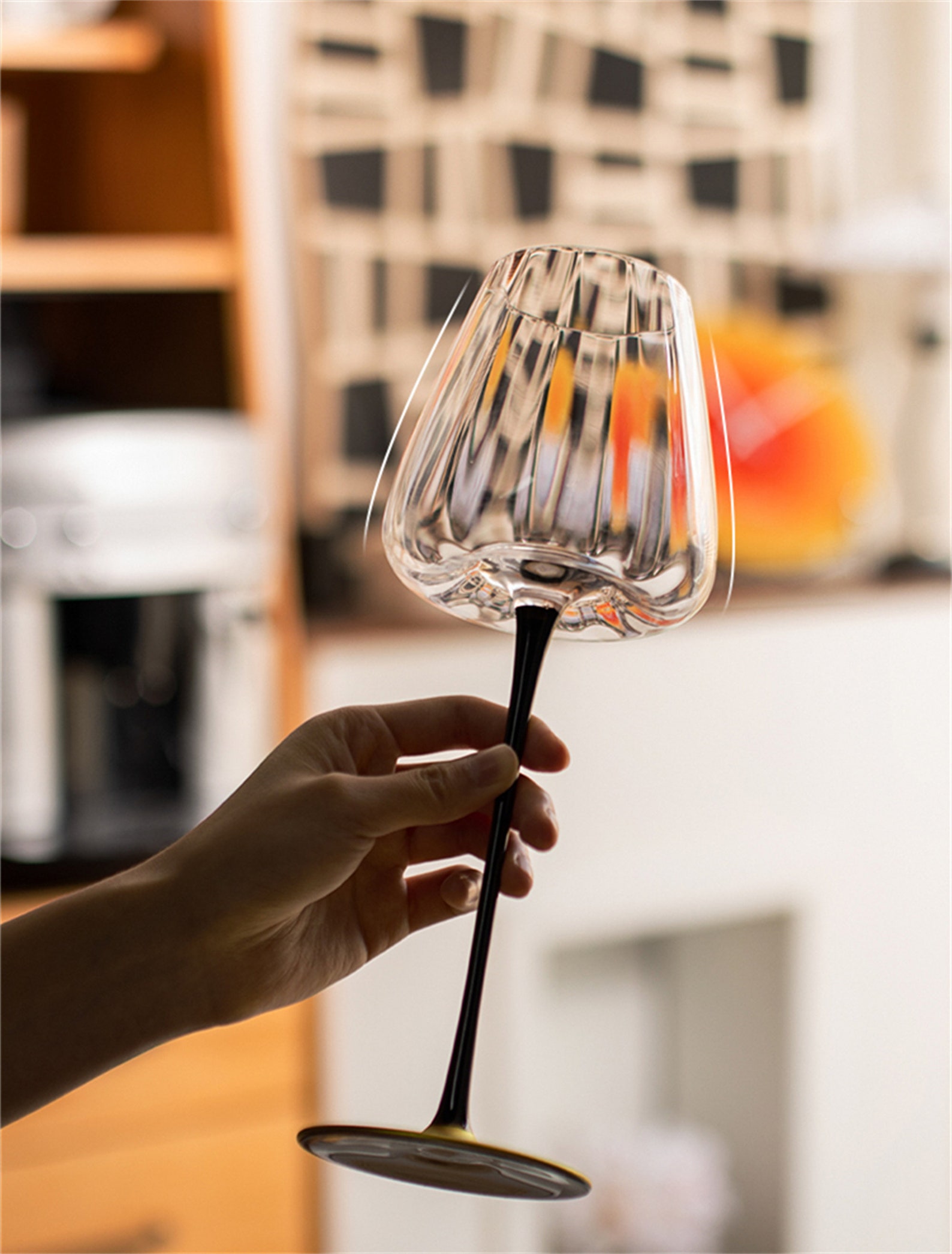 Black Stemmed Red Wine Glasses / Burgundy Goblets / Home Light Etsy