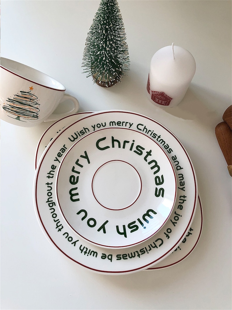 Christmas Dinner Plate/christmas Dessert Plate/holiday Brunch Etsy