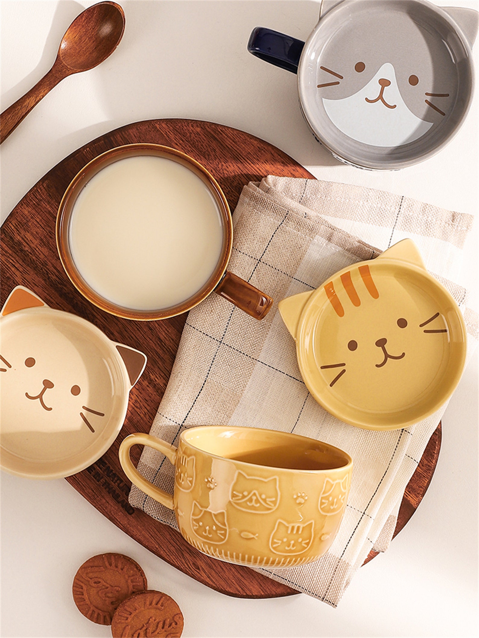 Ceramic Animal Cup/mug With Lid/ceramic Cug/cat Cup/milk Etsy