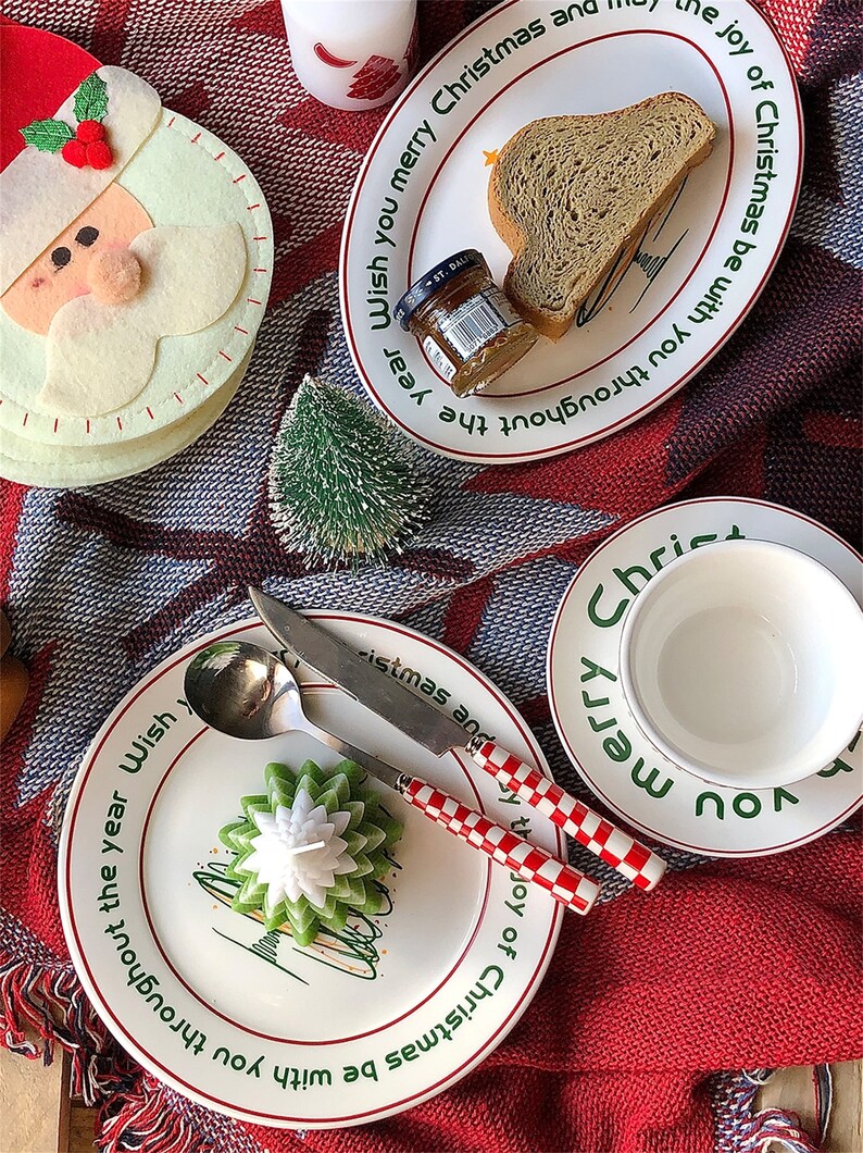 Christmas Dinner Plate/christmas Dessert Plate/holiday Brunch Etsy