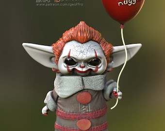 3D Printed/Painted Grogu Horror Mashups, Christmas Gift, Halloween Decor, Birthday Statue