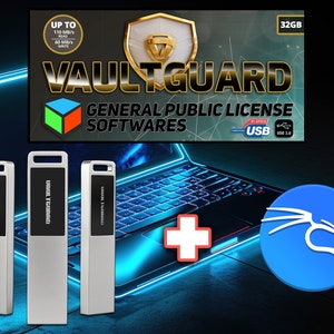 Kali Linux 2025.1a 64/32 bit, avvio live - Vaultguard 32 GB ad alta velocità, USB 3.0