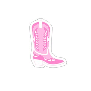 Pink Cowboy Boot Sticker