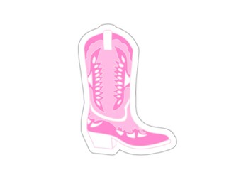 Pink Cowboy Boot Sticker