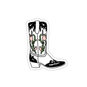 Flower Cowboy Boot Sticker