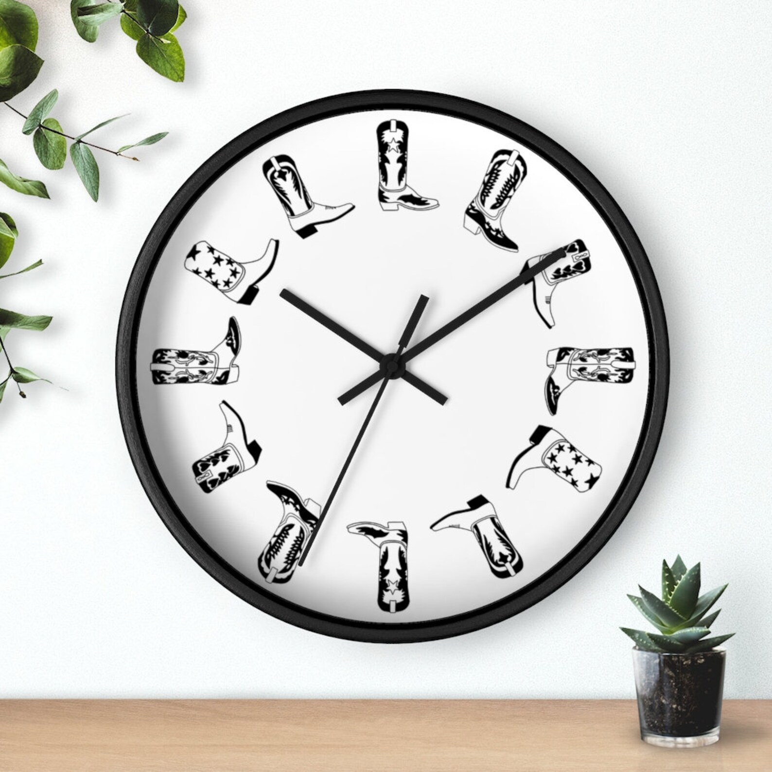 Cowboy Boot Clock Cowboy Boots Wall Clock - Etsy