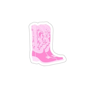 Pink Cowboy Boots Sticker