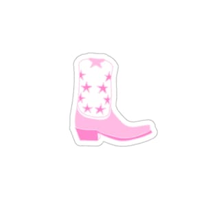Pink Stars Cowboy Boot Sticker | Cowgirl Sticker