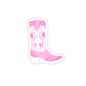 Pink Flower Cowboy Boot Sticker | Cowgirl Sticker