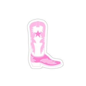 Pink Star Cowboy Boot Sticker | Cowgirl Sticker