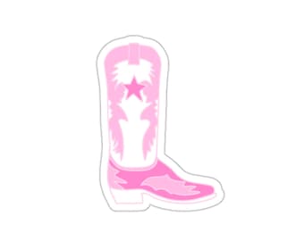 Pink Star Cowboy Boot Sticker | Cowgirl Sticker