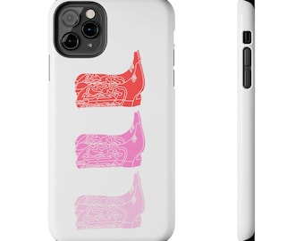 Custodia per telefono con stivali da cowboy rosa e rossi