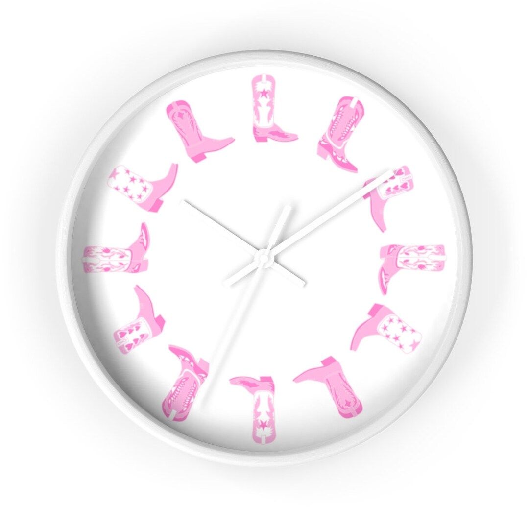 Cowboy Boot Clock Pink Cowboy Boots Wall Clock - Etsy