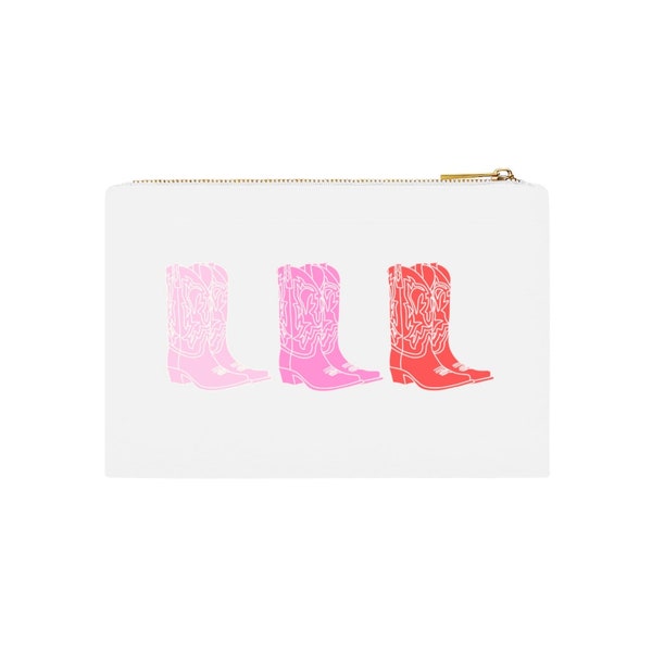 Pink & Red Cowboy Boots Cosmetic Bag
