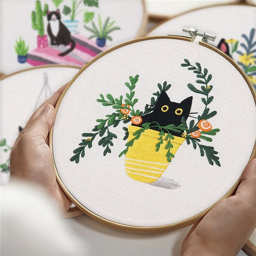  Embroidery Kit, Cat Plant Awesocrafts Full Range of