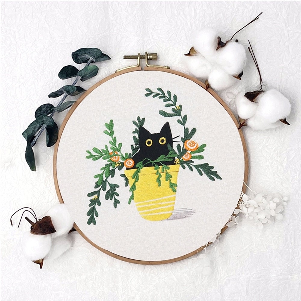  Embroidery Kit, Cat Plant Awesocrafts Full Range of