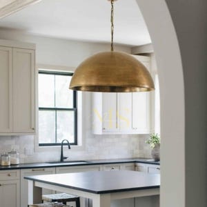 Brass Dome Pendant Light for Your Kitchen Island Antique Brass Dome ...