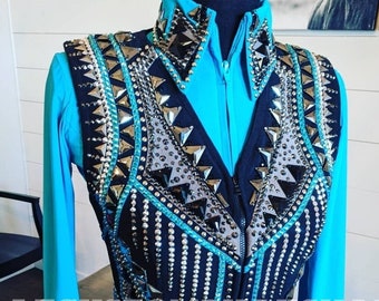 Western Custom Rodeo Queen, Showmanship, Horsemanship, Western Pleasure Show Shirt & Women Rail Jacket.