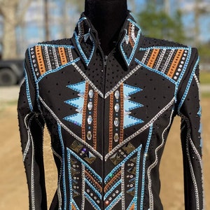 Western Custom Rodeo Queen, Showmanship, Horsemanship , Western Pleasure Show Shirt & Women Rail Jacket.