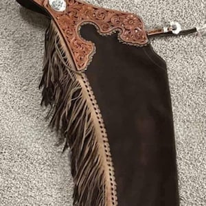 Chap avec franges Chap fait main sur mesure Chaps western en cuir Chap sur mesure en cuir souple de haute qualité