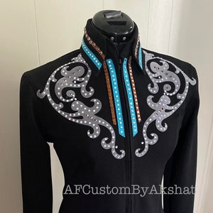 Western Custom Rodeo Queen, Showmanship, Horsemanship , Western Pleasure Show Shirt & Women Rail Jacket.