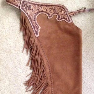 Chap avec franges Chap fait main sur mesure Chaps western en cuir Chap sur mesure en cuir souple de haute qualité