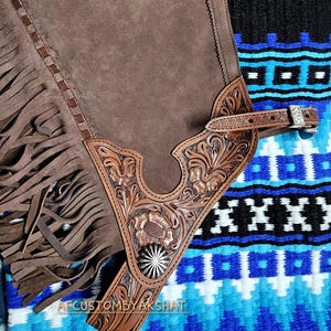 Custom Fringed Leather Chaps: Handmade Western Wear image 3